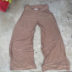 Chic Wide Leg Brown Women's Pants